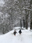 Première promenades dans la neige