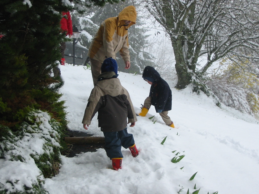 Première promenades dans la neige