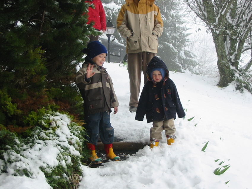 Première promenades dans la neige
