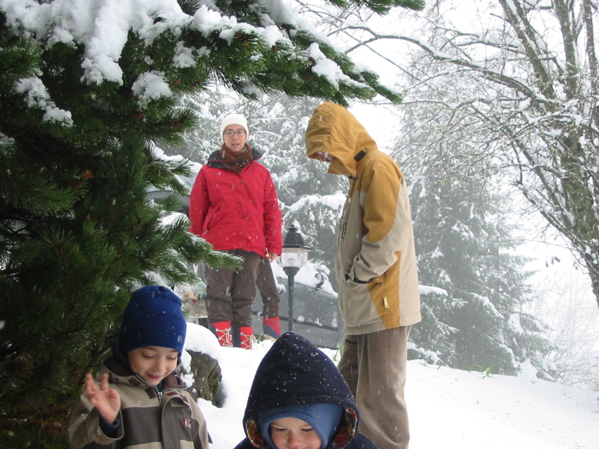 Première promenades dans la neige