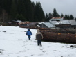 Plaisir de marcher dans la neige.