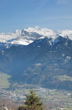 Samoens et Mont Blanc vus de la montée Plaine de Joux